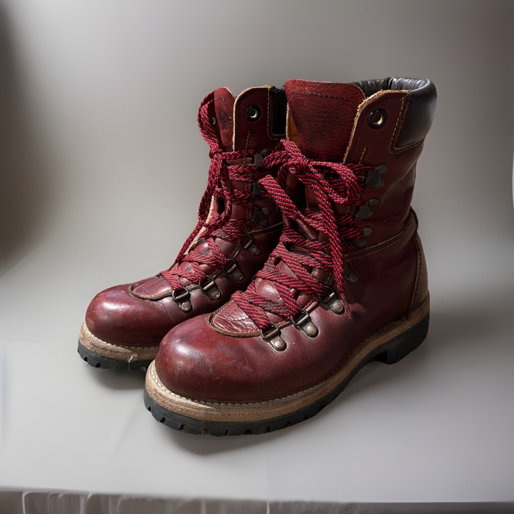 Vintage Bronson Shoe Co Air Cushions Red/Brown Leather Boots Size 5 1/2M 7 1/2W